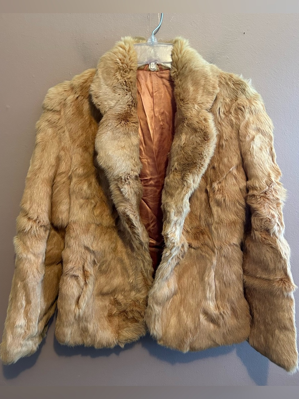 Vintage 1980s Jacques Aran Rabbit Fur Coat Jacket Made In France Women’s Small